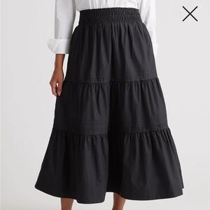 NWT Quince 100% Organic Cotton Poplin Tiered Maxi Skirt